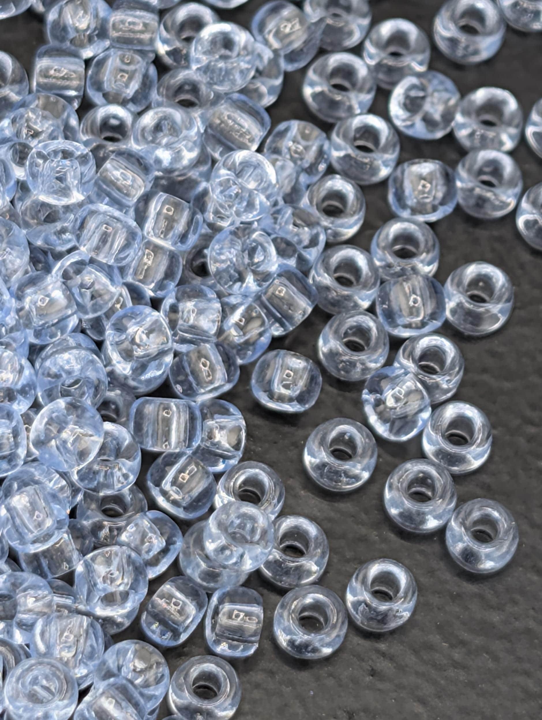 4445SB Transparent Light Blue 8/0 Matsuno Seed Beads (15g, ~600 pcs) | Japanese Seed Beads | Bead Weaving Embroidery Supply | DIY Jewelry