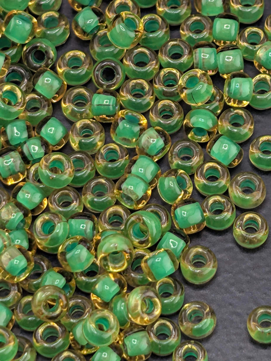 8320SB Translucent Inside Color Lime Green 8/0 Matsuno Seed Beads (15g, ~600 pcs) | Japanese Seed Beads | Bead Weaving Embroidery Supply