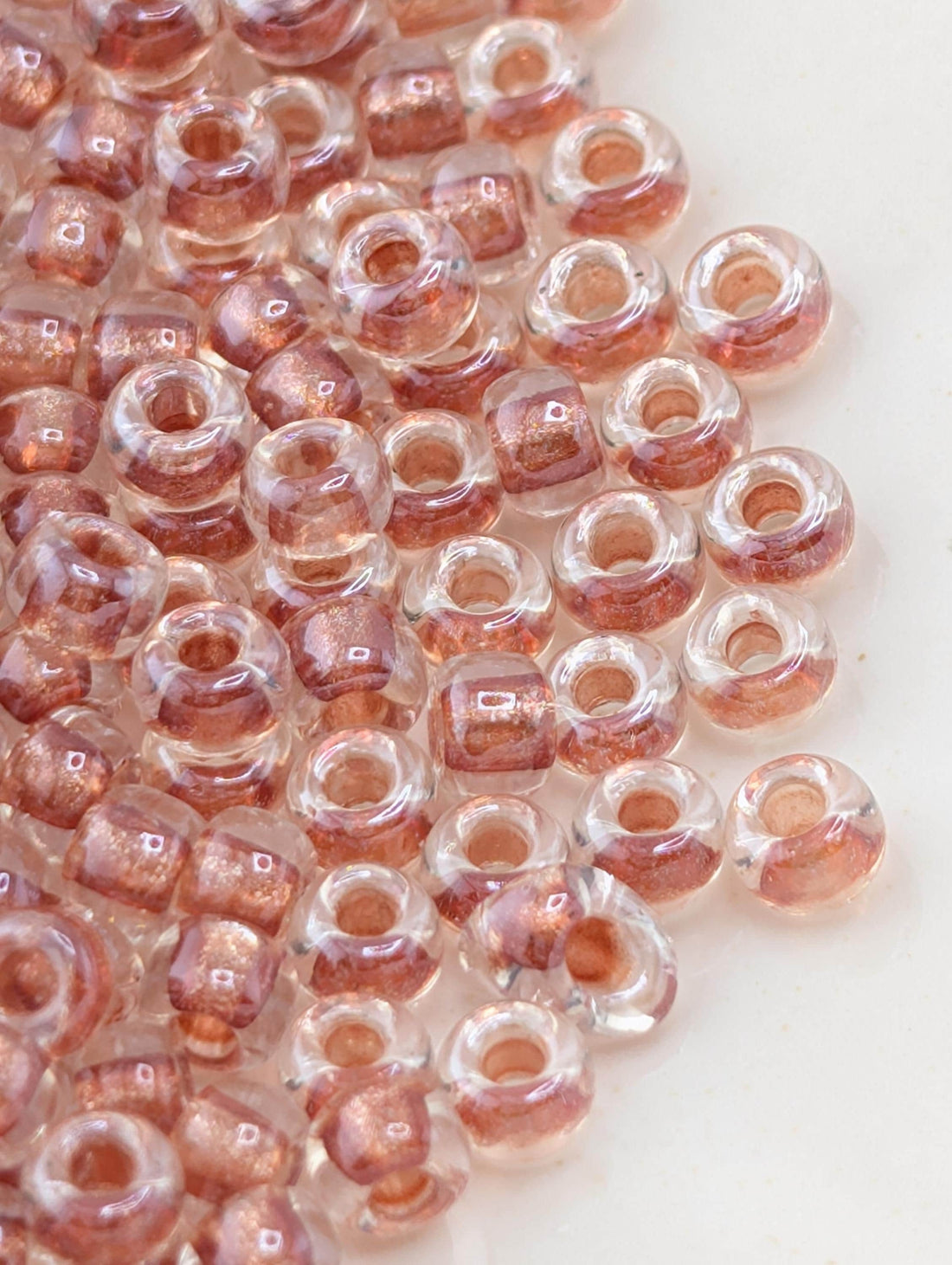 8-2601 Miyuki Rocaille 8/0 | Crystal/Dusty Rose Inside Color Lined* 20g