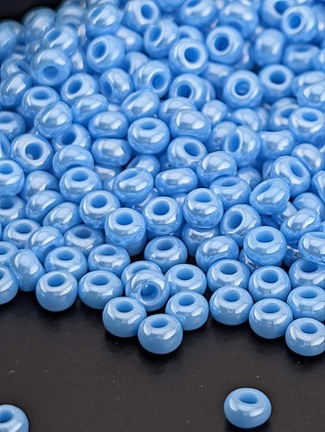 Preciosa 8/0 Seed Beads Opaque Turquoise (Size 8/0 ) - 15g - Czech Glass Rocaille for Jewelry Making