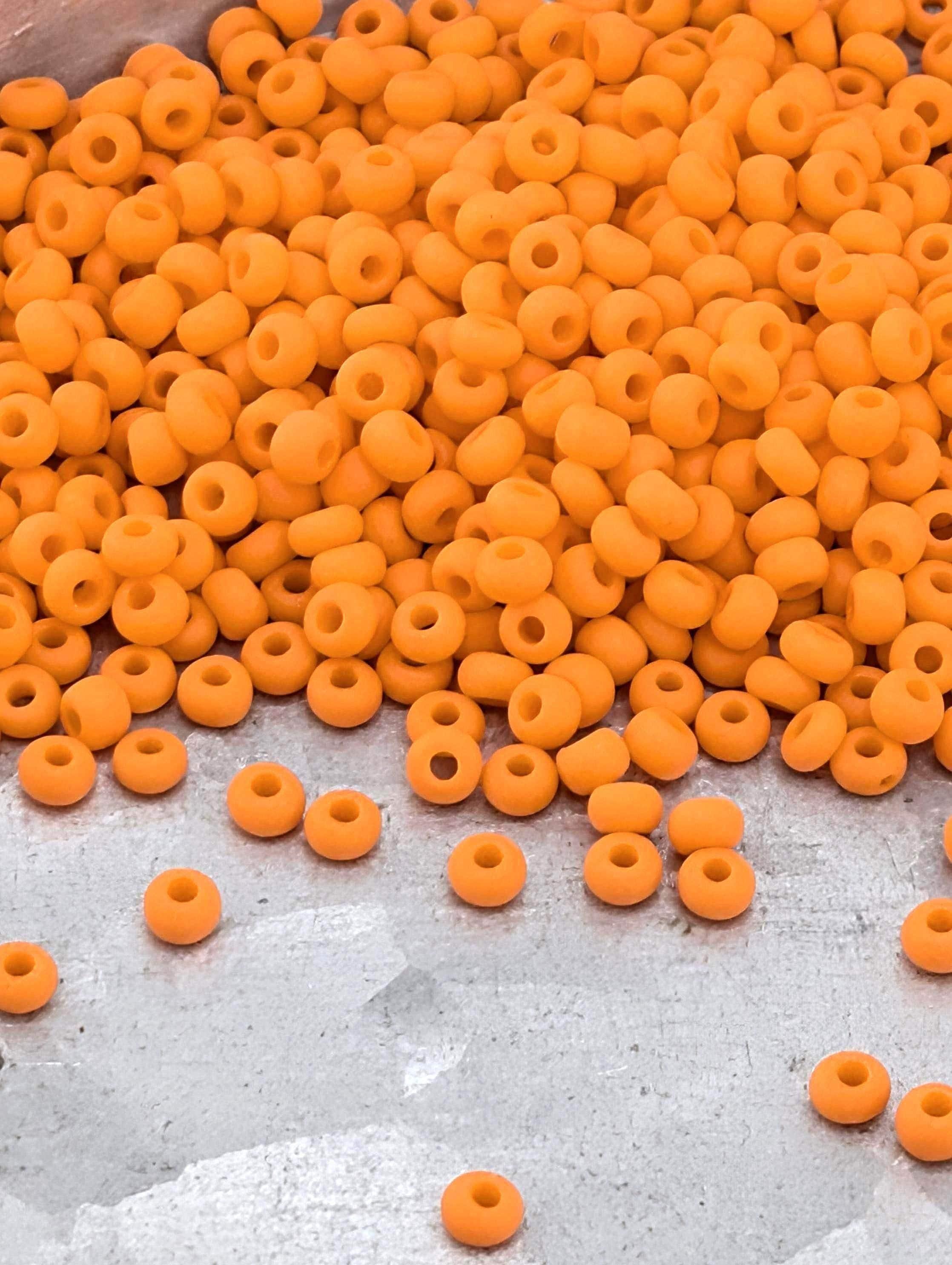 Preciosa 8/0 Seed Beads Opaque Matte Orange Size 8/0 ( ) - 15g - Czech Glass Rocaille for Jewelry Making