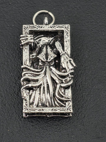 Fallen Angel Pendant, Silver-Plated Zinc Alloy | Gothic Dark Fantasy | DIY Jewelry Charm