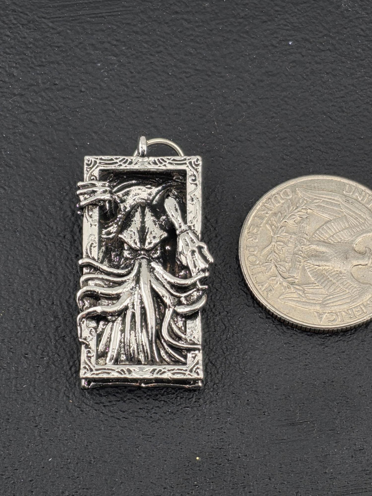 Fallen Angel Pendant, Silver-Plated Zinc Alloy | Gothic Dark Fantasy | DIY Jewelry Charm