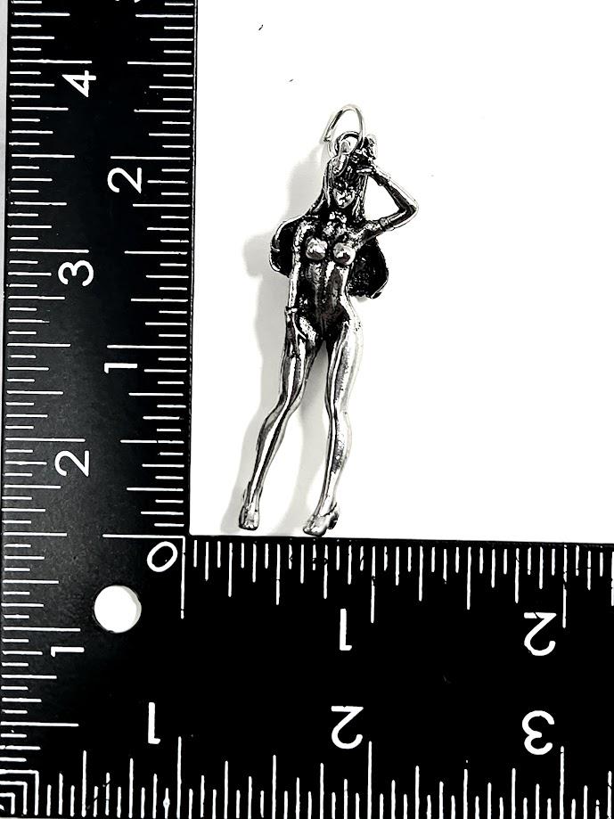 Gothic Wing Pendant: Fantasy She Devil Style (Silver Tone) | Beads for Jewelry Making | DIY Bracelet Earring Supply