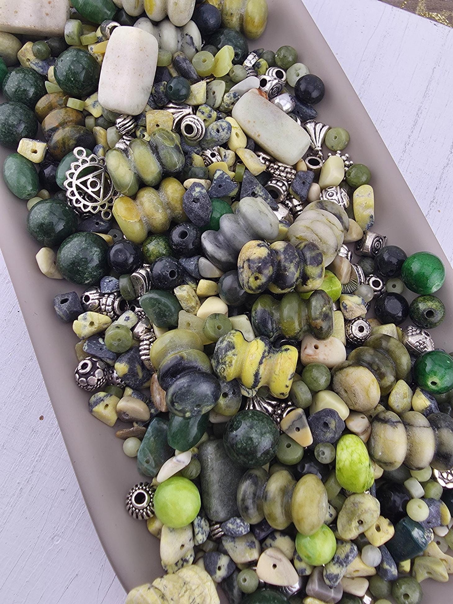 2 Ounce "Serpentine Swamp Gardens" Gemstone Bead Soup