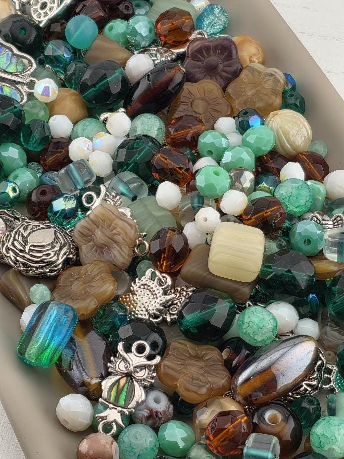 2oz | "Owl that glitters is Abalone" Glass Bead Soup Mix