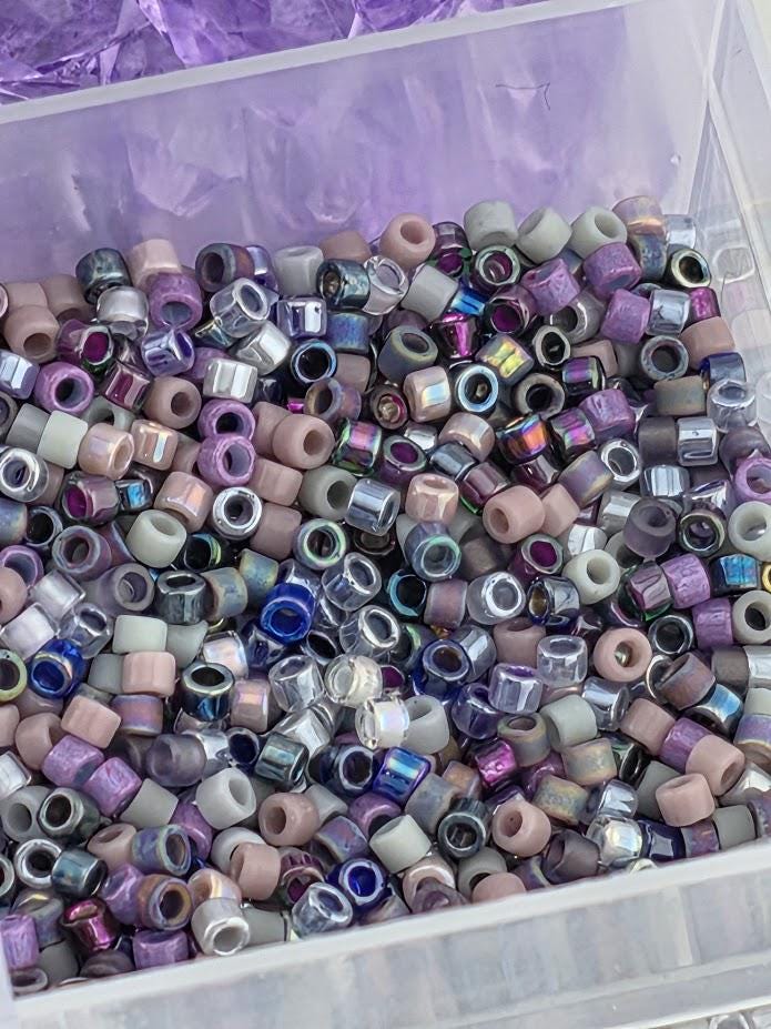 Purple Lampwork Bead Set for Jewelry Making - crafts