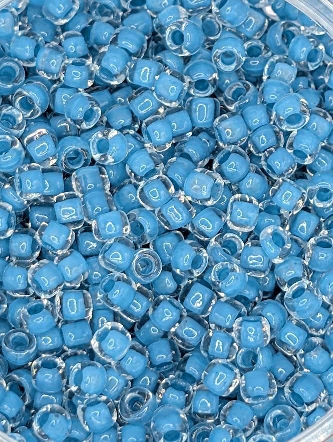 Seed Beads: Turquoise Blue Translucent Glass (8/0 Size, 15g)