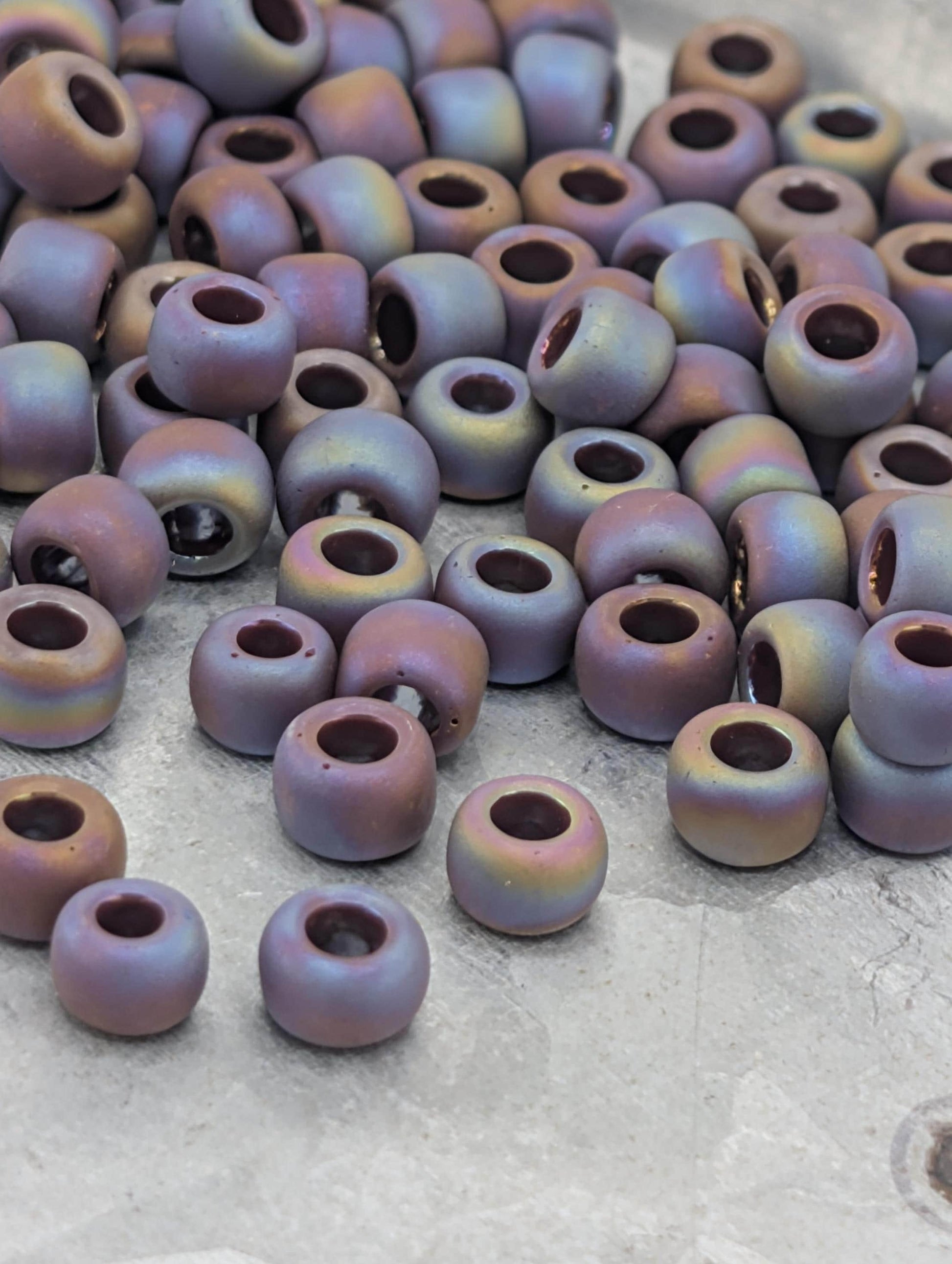 Toho Japanese Seed Beads: Oxblood Rainbow Frosted (Size 6/0, 2.5-Inch Tube ~8-9g)