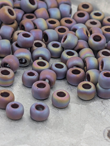 Toho Japanese Seed Beads: Oxblood Rainbow Frosted (Size 6/0, 2.5-Inch Tube ~8-9g)