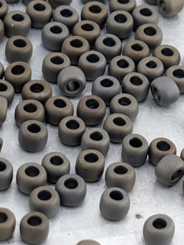 Toho Japanese Seed Beads, 2.5" Tube ~8-9g: Frosted Metallic Iris Brown, Size 6/0