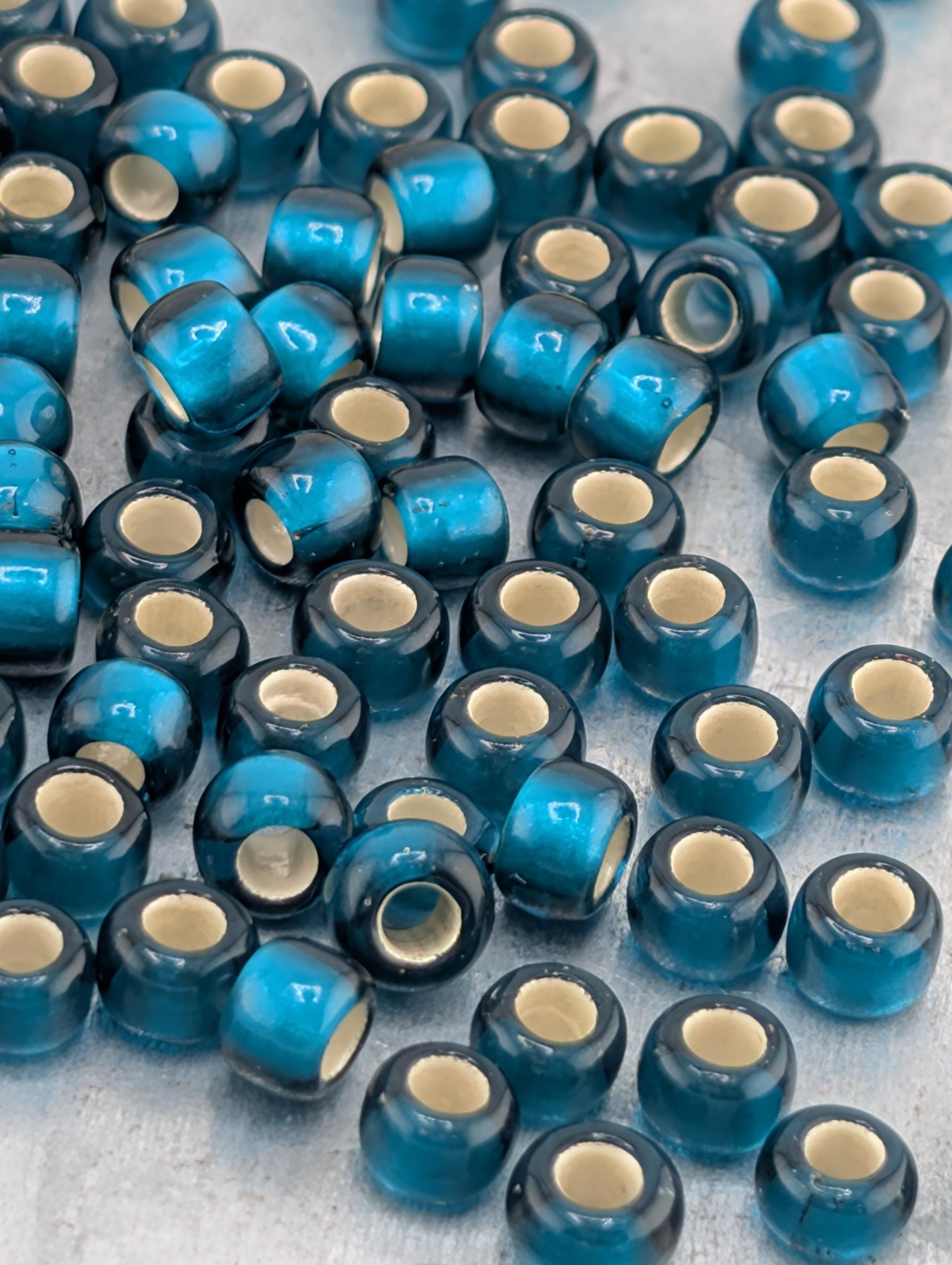 Toho Japanese Seed Beads: Frosted Teal Silver-Lined (Size 6/0, 2.5" Tube ~8-9g)