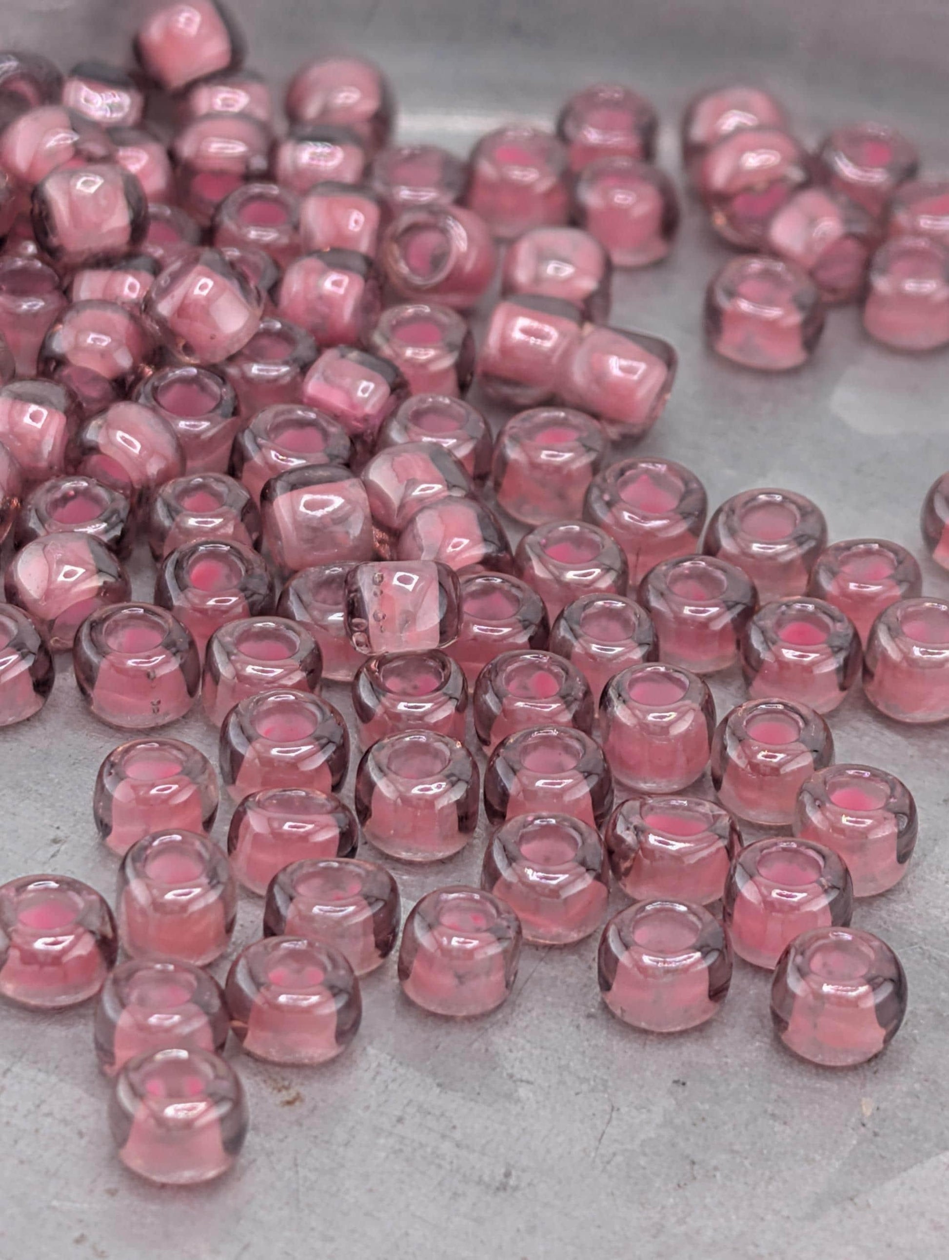Toho Japanese Seed Beads, Size 6/0: Light Amethyst Pink Lined, 2.5" Tube ~8-9g