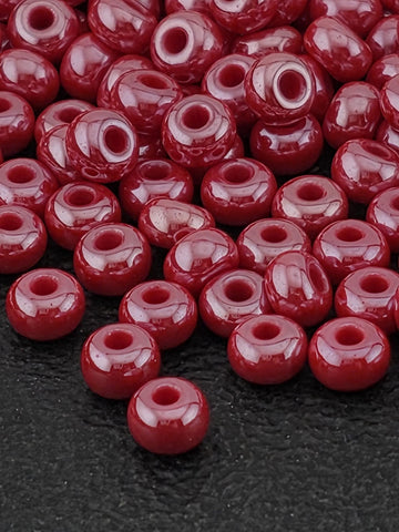 Preciosa Glass Seed Beads, Size 6 Bright Red Coral Opaque (15g Pack)