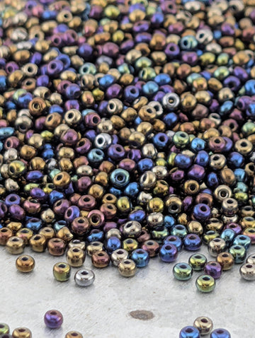 Preciosa 10/0 Seed Beads Opaque Blue Iris Size 10/0 - 15g - Czech Glass Rocaille for Jewelry Making