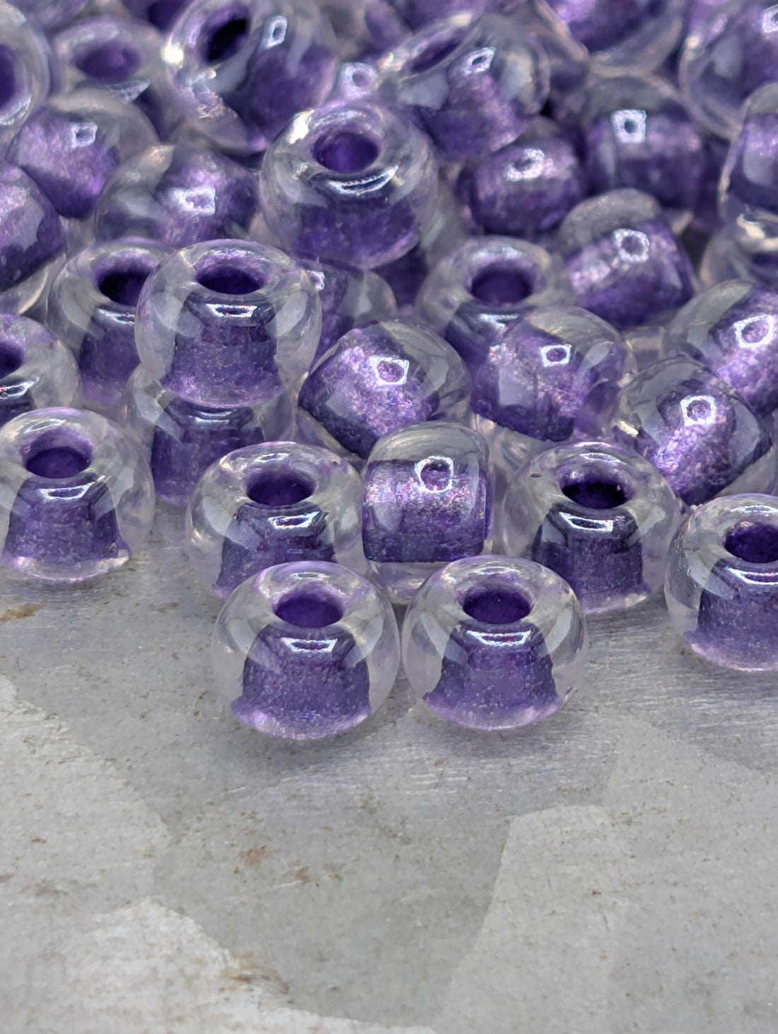 6-1531:Crystal/Purple ICL*-Miyuki Rocaille 6/0 (20g pkg ~240 pcs)