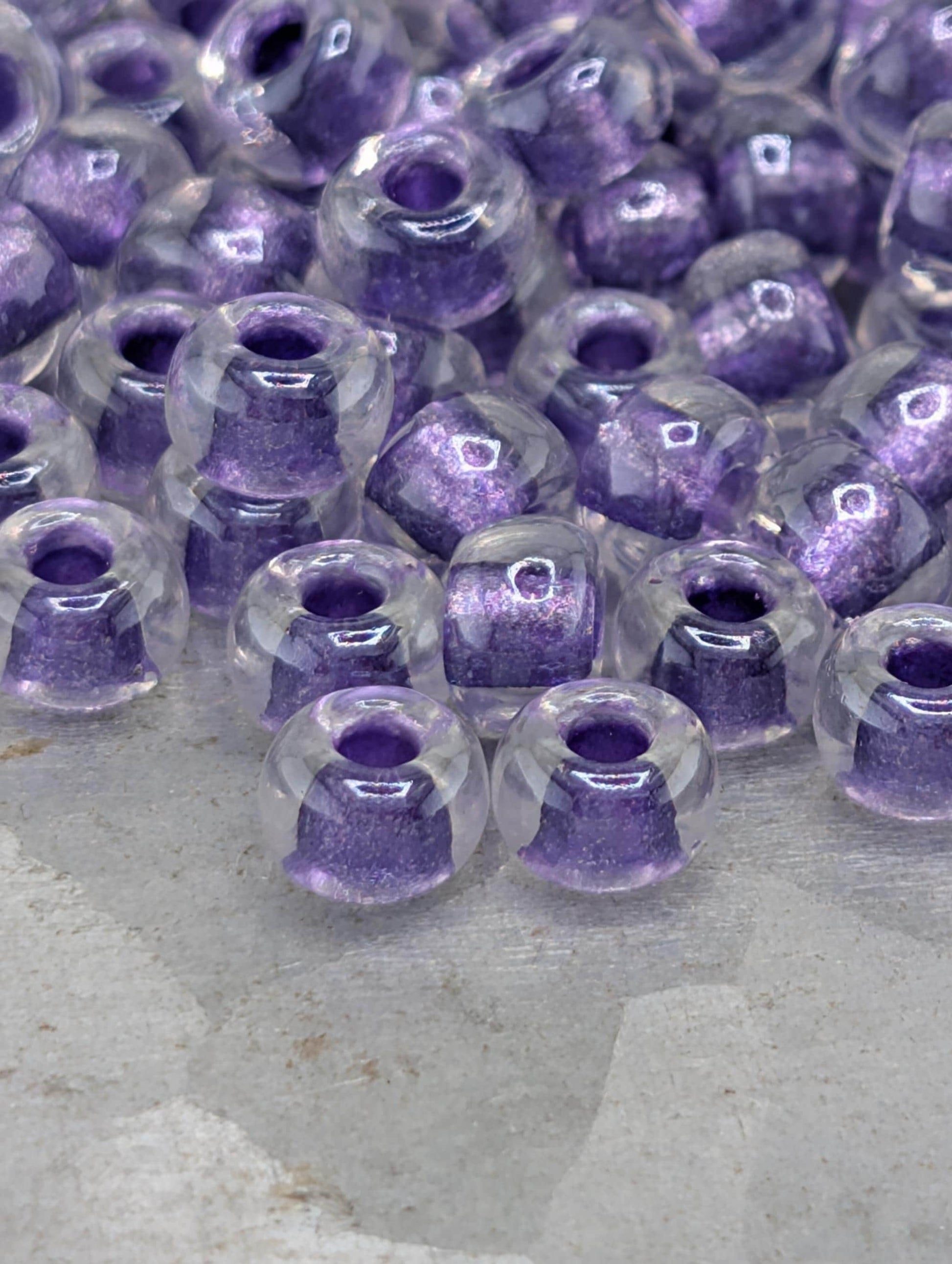 6-1531:Crystal/Purple ICL*-Miyuki Rocaille 6/0 (20g pkg ~240 pcs)