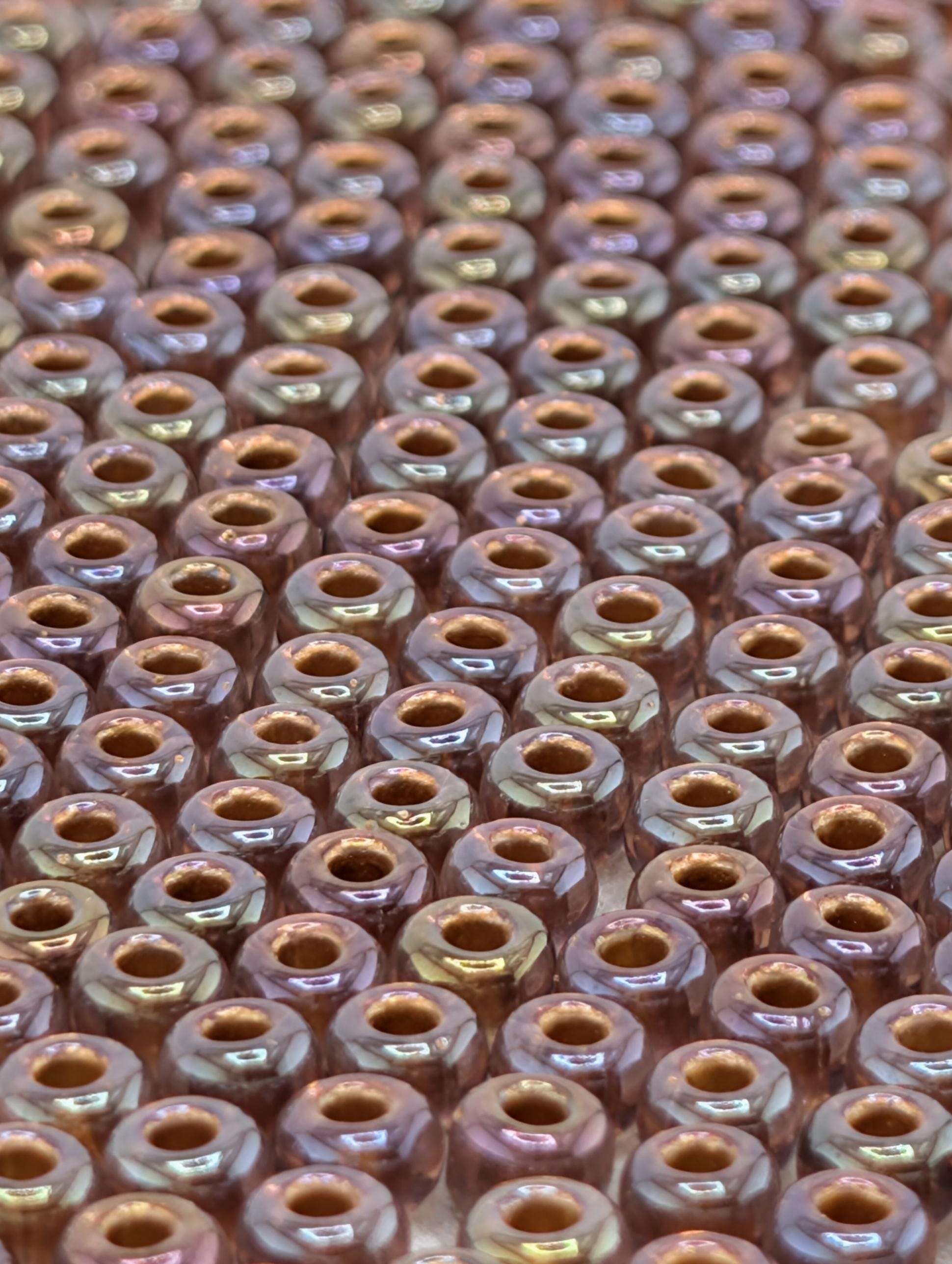 6-1838:Lt Rose/Copper ICL*-Miyuki Rocaille 6/0 (20g pkg ~240 pcs)