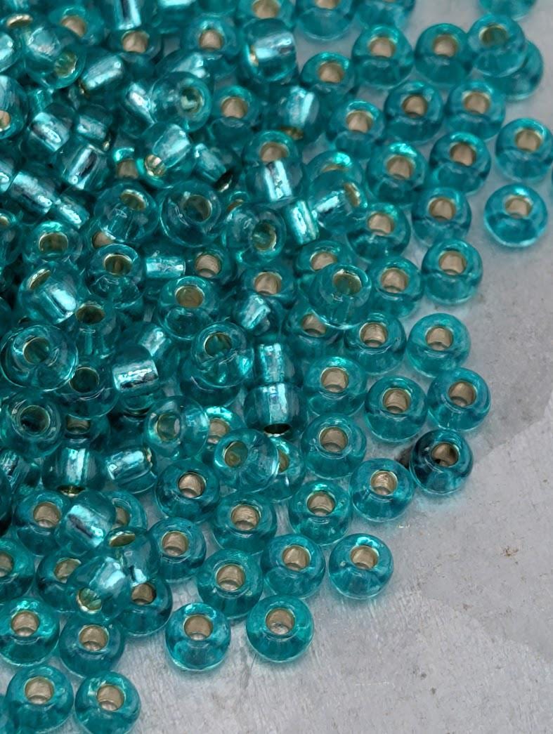 Miyuki Seed Beads 11/0 - Dark Aqua Silver Lined, 20g Pack | Japanese Seed Beads | Bead Weaving Embroidery Supply | DIY Jewelry