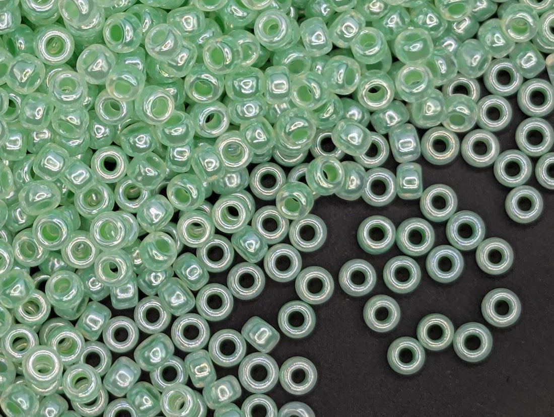 Miyuki Rocailles Seed Beads - Mint Green Ceylon, Size 11/0, 20g