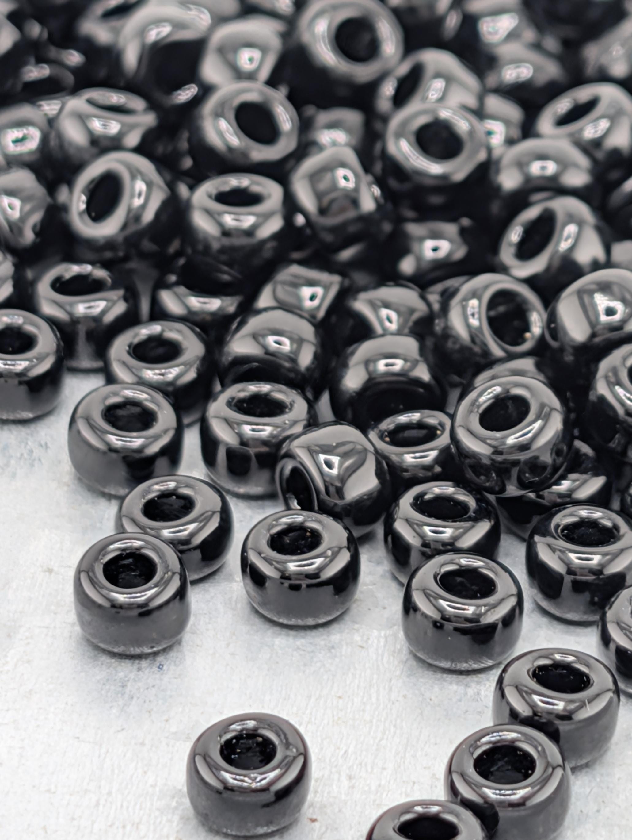 6-0401:Black O-Miyuki Rocaille 6/0 (20g pkg ~240 pcs)