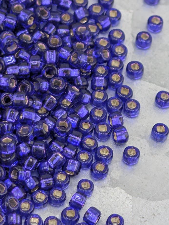 Miyuki Rocailles Beads: Translucent Royal Purple - Silver Lined, 11/0 Size