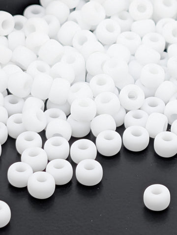 6-0402F:White O/MA-Miyuki Rocaille 6/0 (20g pkg ~240 pcs)