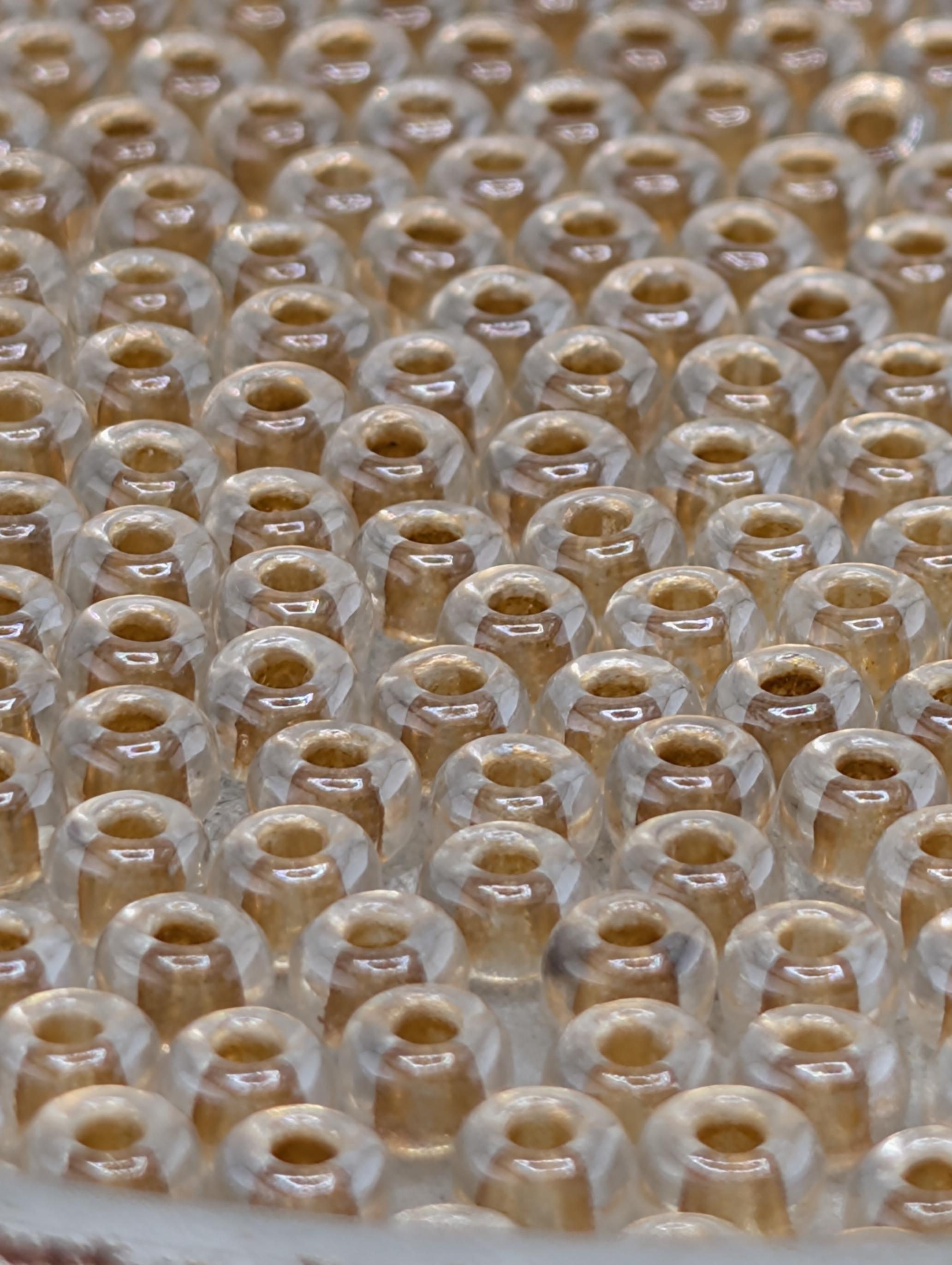 6-1522:Crystal/Gold ICL*-Miyuki Rocaille 6/0 (20g pkg ~240 pcs)