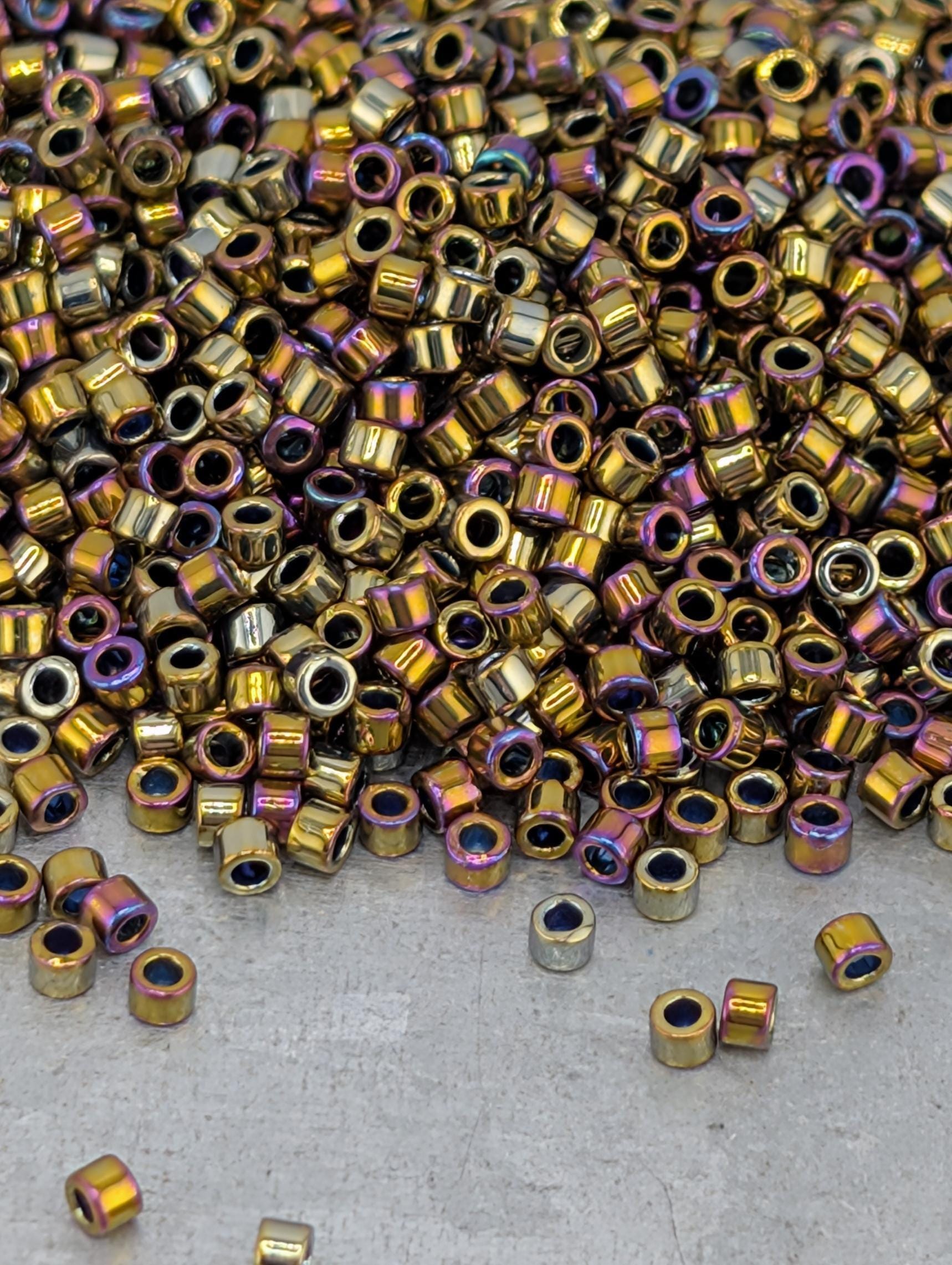 DB0029:Metallic Purple Gold Iris Miyuki Delica (Size 11, 7 grams, ~1400 beads)