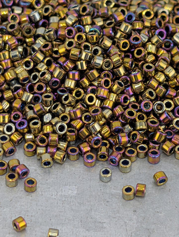 DB0029:Metallic Purple Gold Iris Miyuki Delica (Size 11, 7 grams, ~1400 beads)