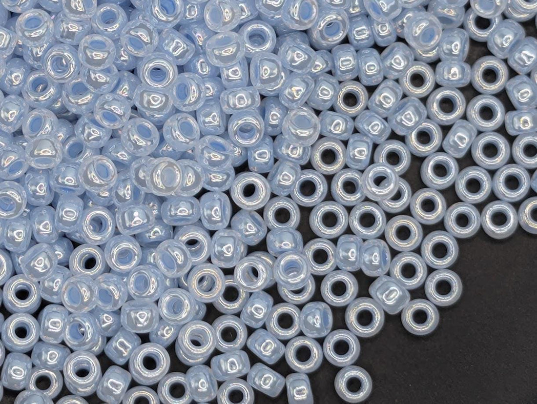Miyuki Rocailles Seed Beads, Dusky Blue Ceylon (11/0, 20g)