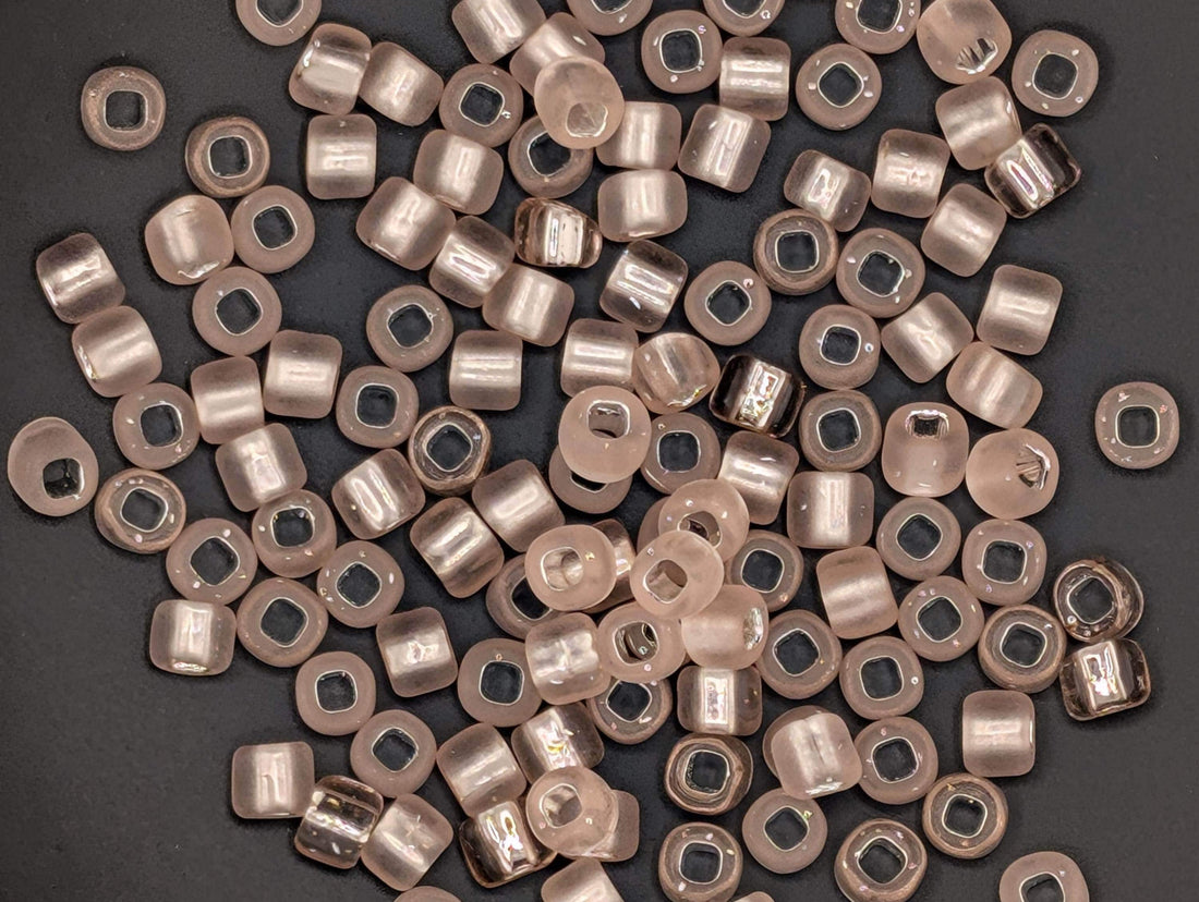 Seed Beads Matte Light Pink: Japanese Matsuno Glass (Size 6, 15g)