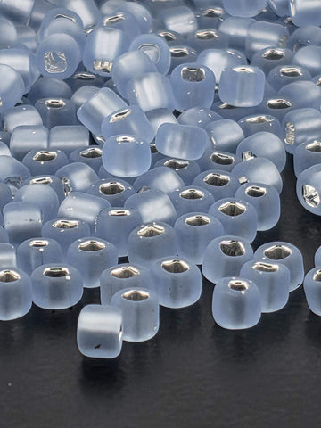 Matsuno Seed Beads: Matte Pale Blue Round with Square Hole - Size 6, 15g