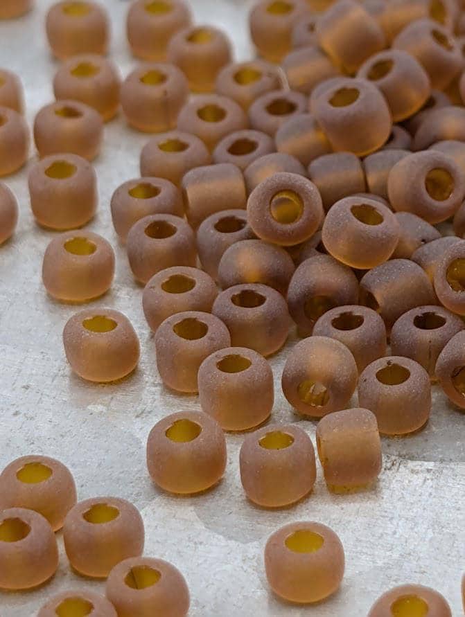 Matsuno Seed Beads Size 6 - Transparent Matte Root Beer, 15g Pack