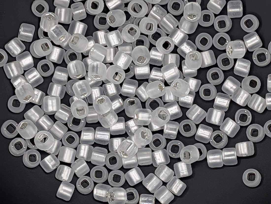 Seed Beads: Matsuno Size 6 Silver-Lined Matte Clear (15g, ~180 pcs)