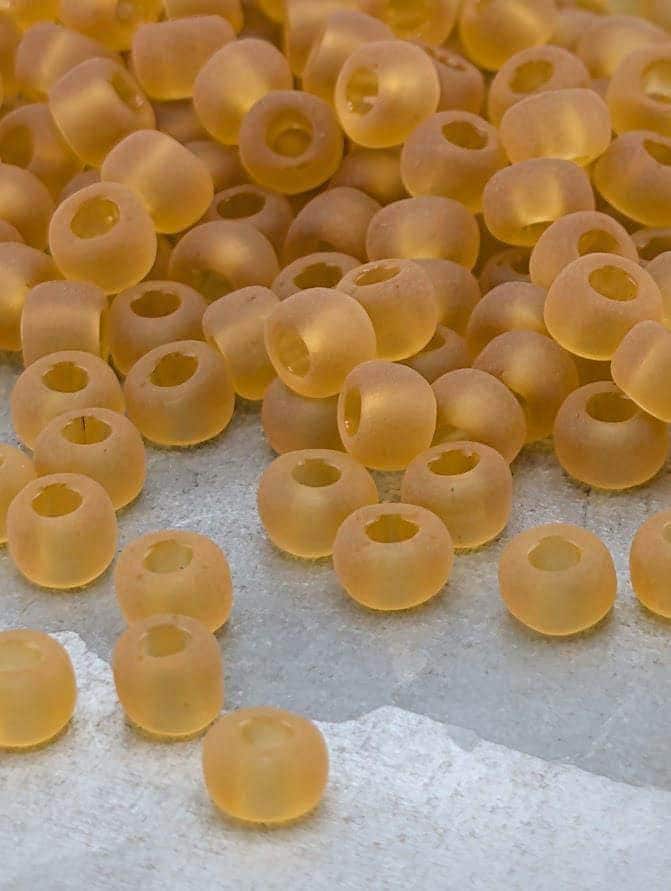 Matsuno Seed Beads Matte Amber Yellow - Size 6, 15g Pack
