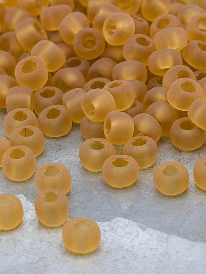 Matsuno Seed Beads Matte Amber Yellow - Size 6, 15g Pack