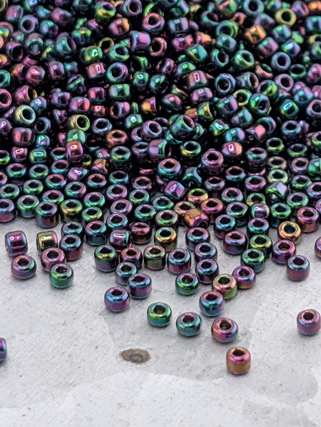 4849SB Opaque Iris Rainbow Bronze 11/0 Round Matsuno Seed Beads (15g, ~1650 pcs) | Japanese Seed Beads | Bead Weaving Embroidery Supply