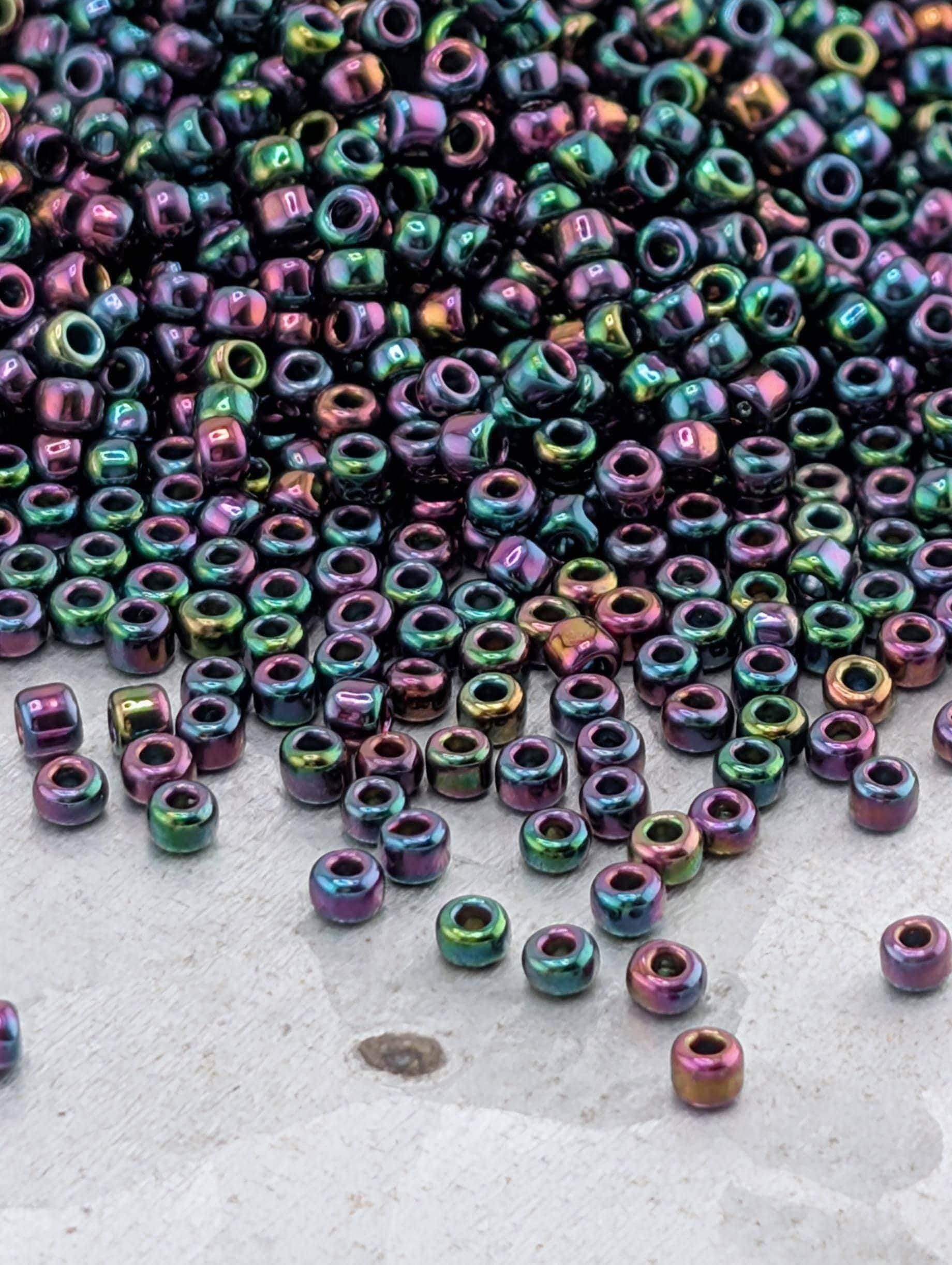 4849SB Opaque Iris Rainbow Bronze 11/0 Round Matsuno Seed Beads (15g, ~1650 pcs) | Japanese Seed Beads | Bead Weaving Embroidery Supply