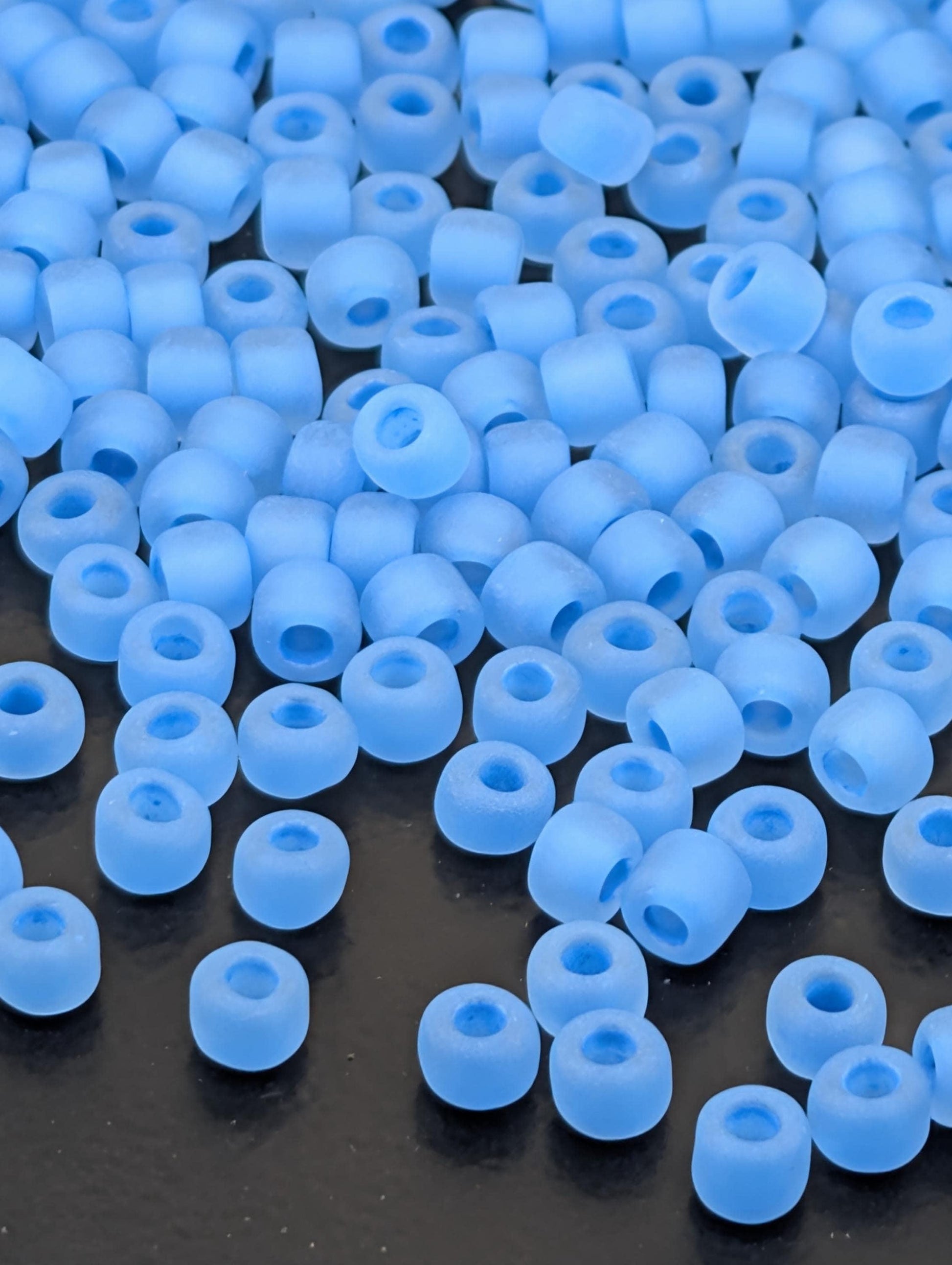 Matsuno Seed Beads Size 6 - Matte Translucent Aqua, 15g Pack