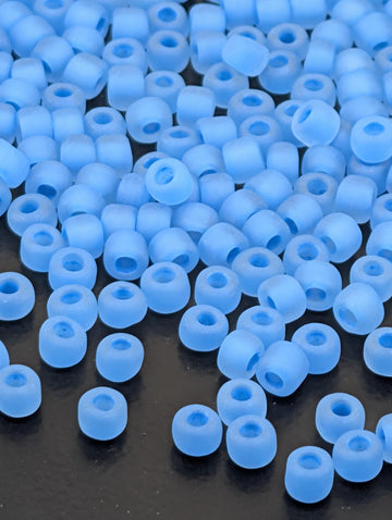 Matsuno Seed Beads Size 6 - Matte Translucent Aqua, 15g Pack