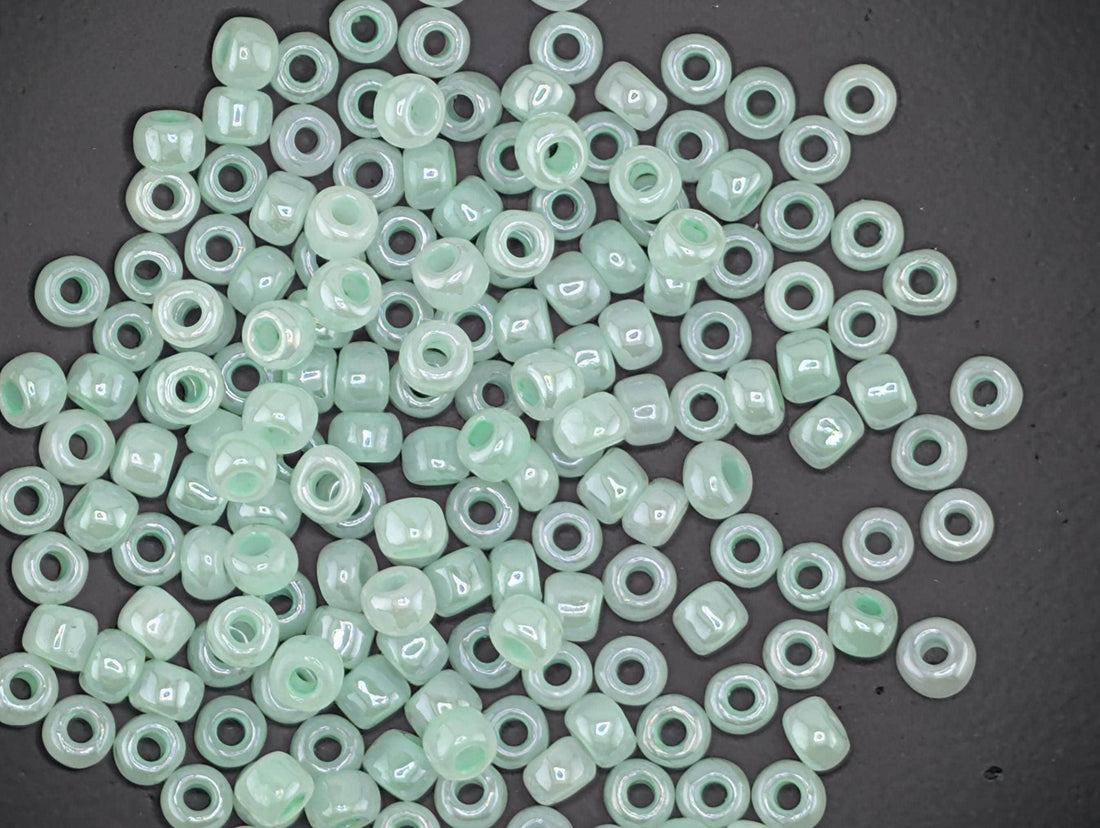 Seed Beads Size 6: Opaque Pastel Sea Foam - Matsuno Glass, 15g