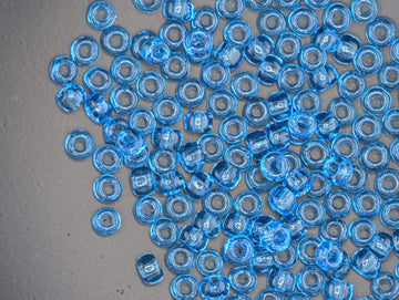Matsuno Seed Beads Size 6: Transparent Light Turquoise Blue, 15g Pack