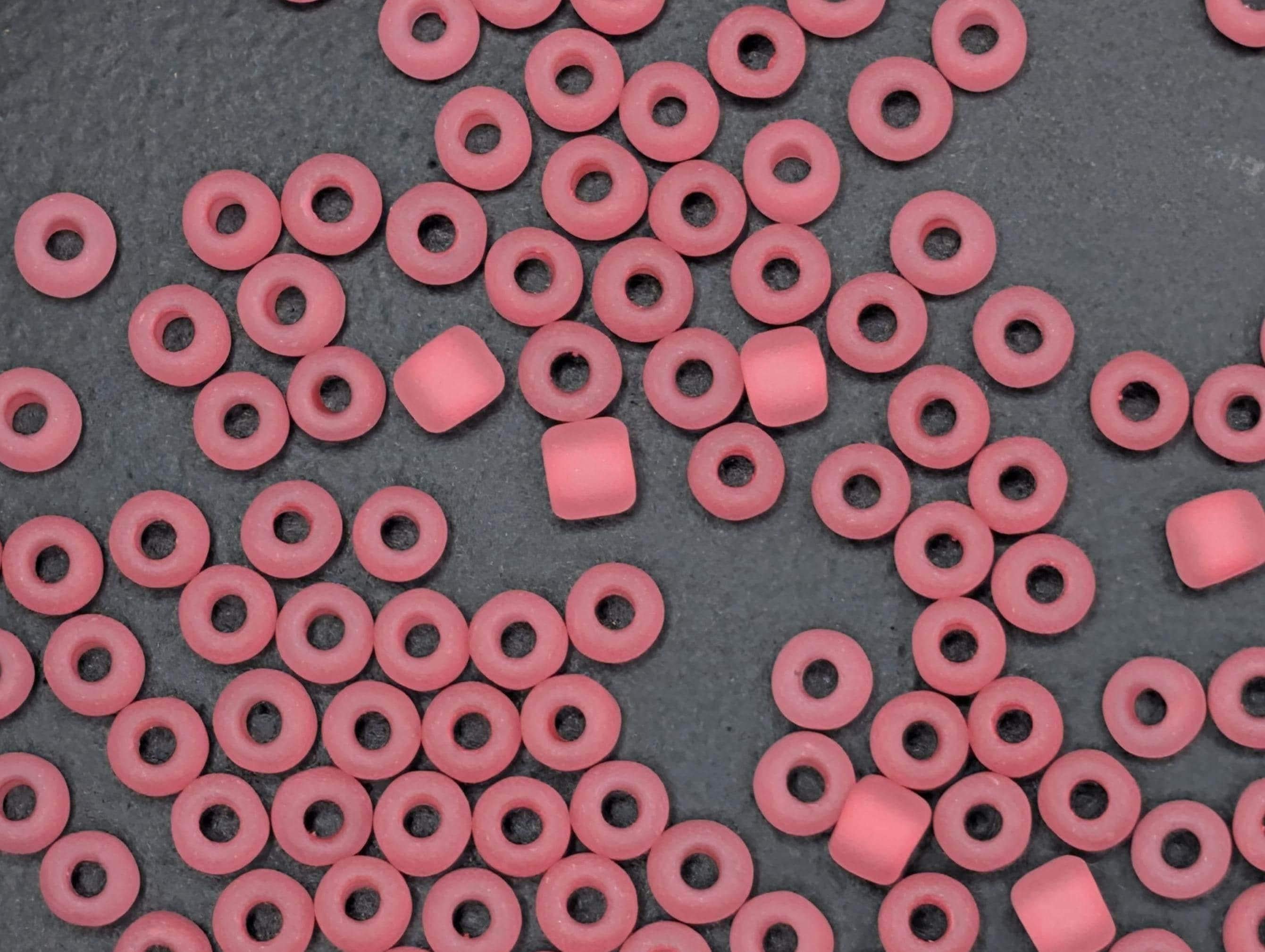 Matsuno Seed Beads Size 6: Translucent Matte Pink, 15g Pack