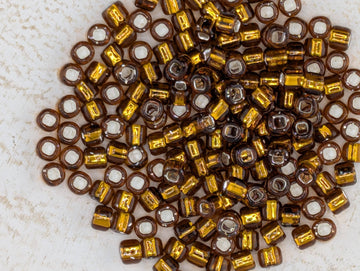 Silver-Lined Root Beer Matsuno Seed Beads: Size 6, 15g Pack