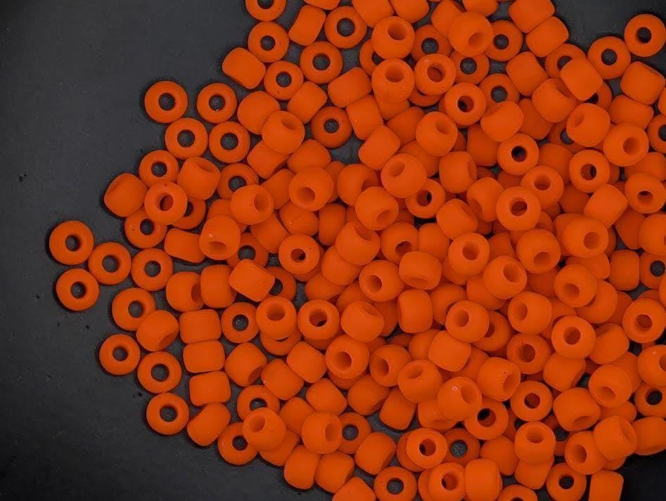 Matsuno Seed Beads Dark Orange, Matte Glass (Size 6, 15g, ~180 pcs)