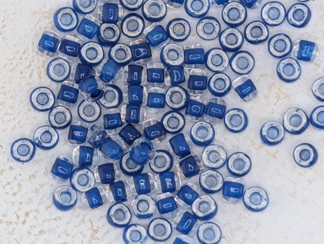 Matsuno Seed Beads: Translucent Inside Color Cobalt - Size 6, 15g