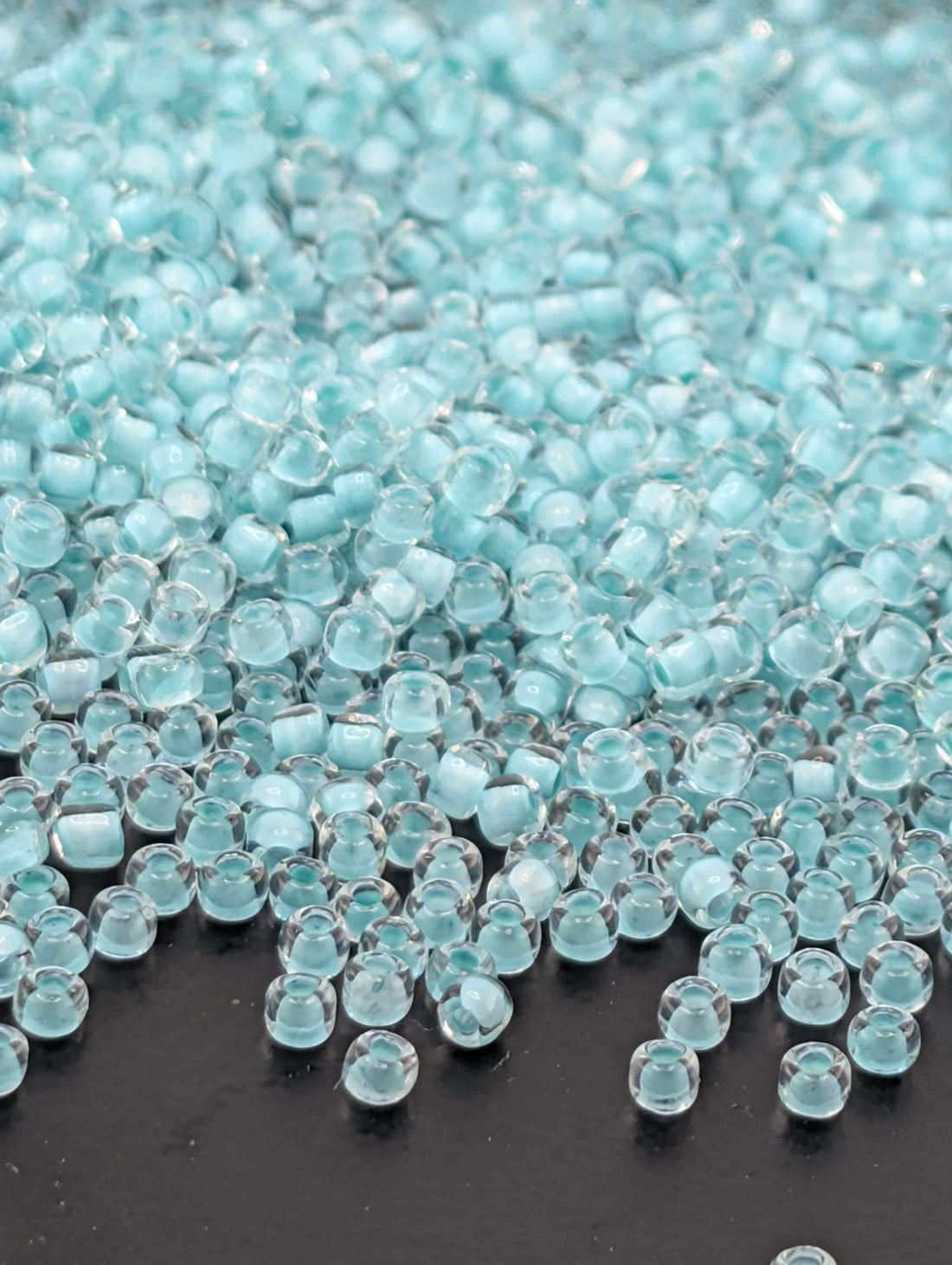 Teal Green Seed Beads: Transparent Inside Dyed Round Matsuno 11/0
