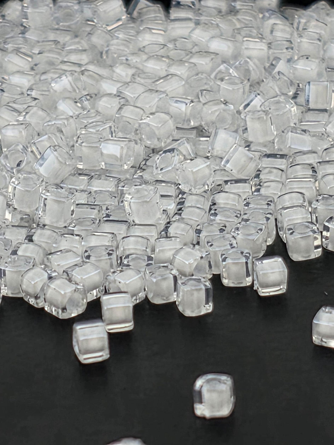 Miyuki Square/Cubes Crystal/White Inside Color Lined Sparkle Size 1.5mm