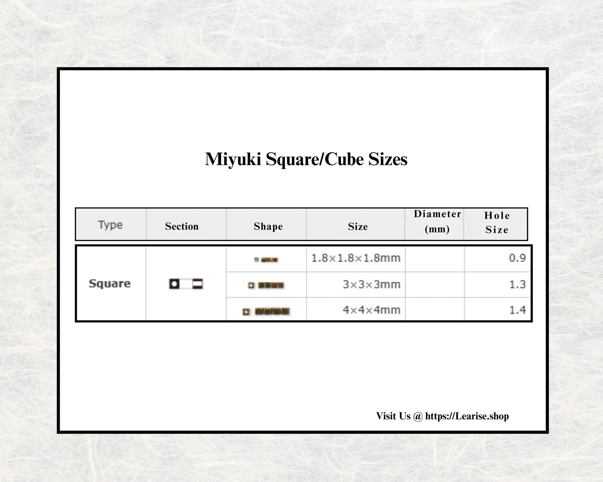 Miyuki Square/Cubes Crystal/Light Mocha Inside Color Lined Sparkle Size 1.5mm